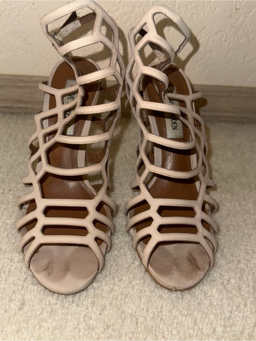 Steve Madden Nude Cage Heels